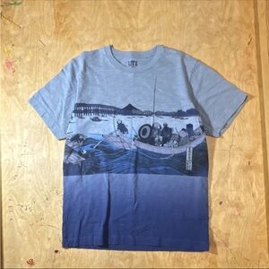 Uniqlo Blue Graphic Short Sleeve Tee
